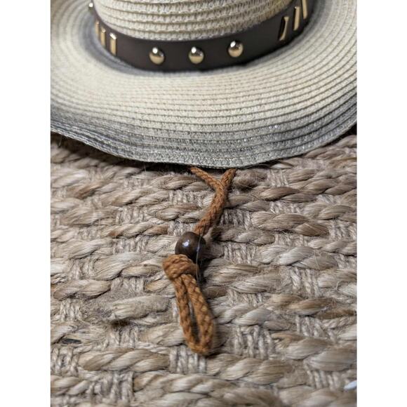Boho 100% Paper Unisex Cowboy Western Festival Rodeo Sun Hat Lucky 7 - Picture 5 of 11